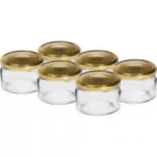 Vaso basso 200ml - con coperchio dorato fi 82/6, 6 pezzi