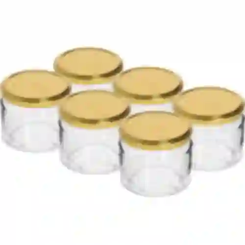 Vaso basso 330ml - con coperchio dorato fi 82/6, 6 pezzi
