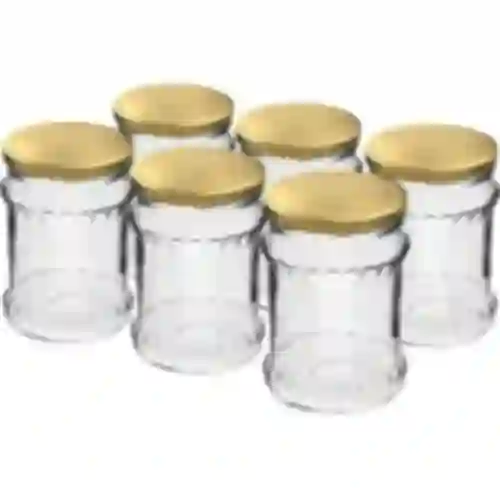 Vaso fisz scanalato 500ml - con coperchio dorato fi 82/6, 6 pezzi