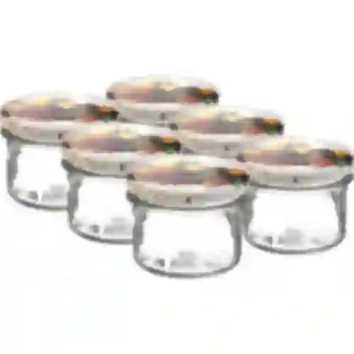 Vaso TO 235 ml con coperchio colorato fi82 - 6 pezzi