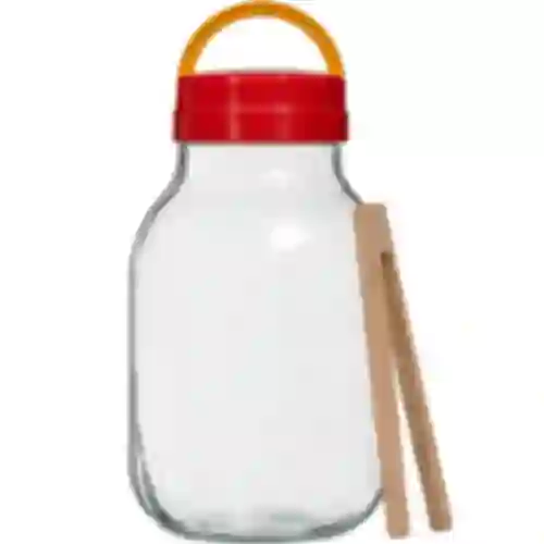 Vaso TO 3 L con coperchio di plastica + pinze fi 100