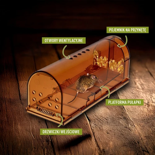 Trappola per topi – trappola viva, trasparente, 2 pezzi - 5