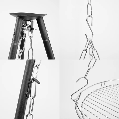 Treppiede da falò con griglia, 150 cm - 4