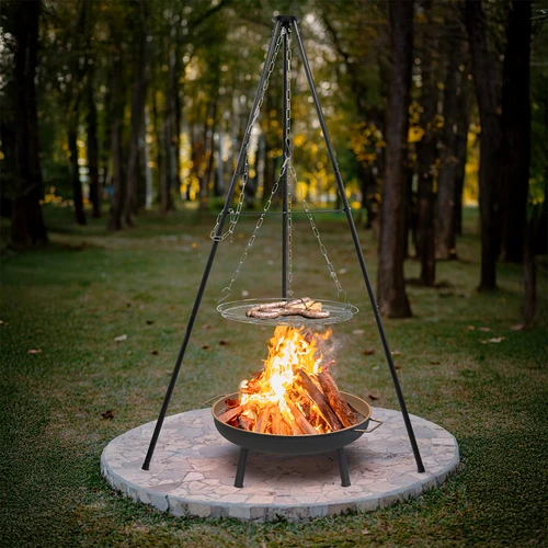 Treppiede da falò con griglia, 150 cm - 7