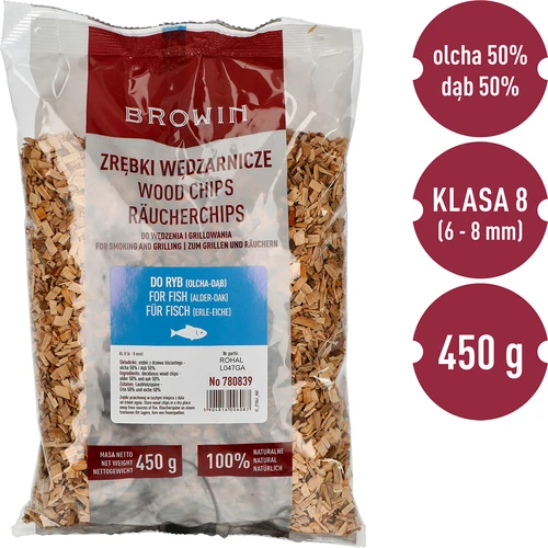 Trucioli di legno per affumicare/grigliare, 50% quercia + 50% ontano, 450 g, classe 8 - 3