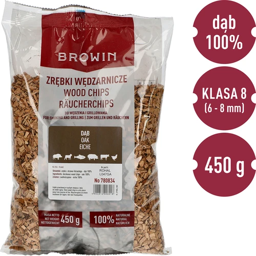 Trucioli di legno per affumicare/grigliare, quercia, 450 g, classe 8 - 3