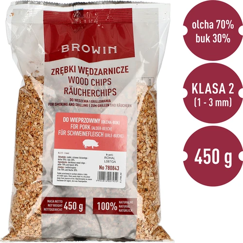 Trucioli di legno per affumicatura (70% ontano + 30% faggio) - classe 2, 450 g x5 - 3