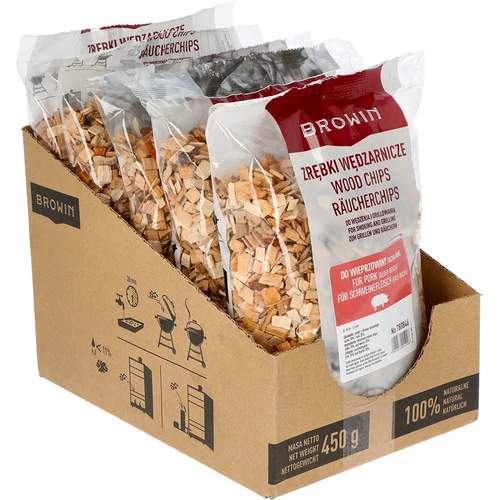 Trucioli per affumicare/grigliare la carne di maiale - mix (70% ontano, 30% faggio), 450 g, classe 10 - 2
