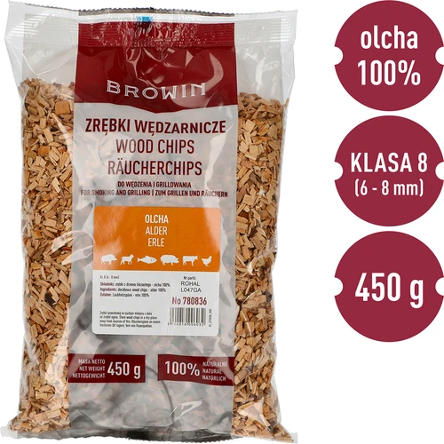 Trucioli per affumicare/grigliare, ontano, 450 g, classe 8 - 3