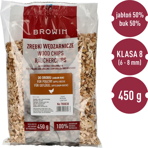Trucioli per affumicatura/grigliata, 50% melo + 50% faggio, 450 g, cl. 8 - 2