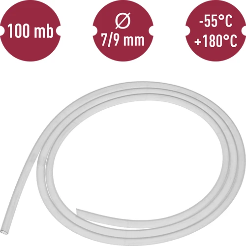 Tubo in silicone fi 7/9mm -55 +180°C mb - 2