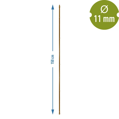 Tutore in acciaio rivestito effetto bambù, 150 cm x 11 mm - 3