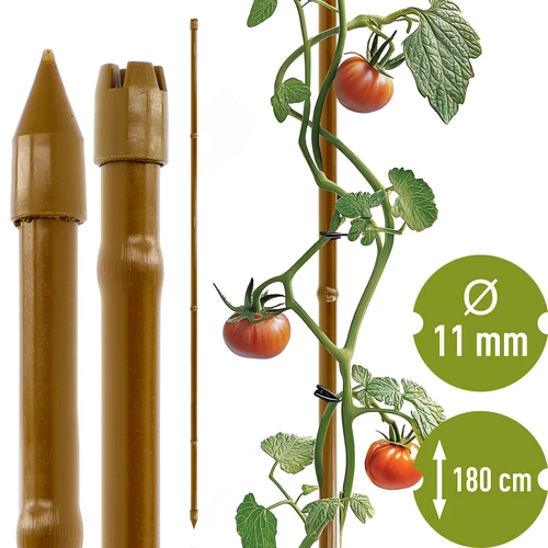 Tutore in acciaio rivestito effetto bambù, 180 cm x 11 mm