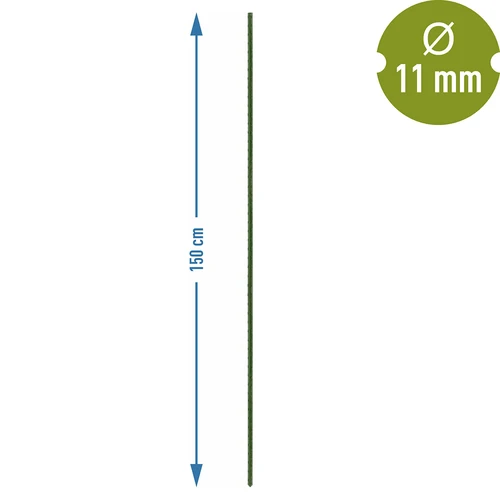 Tutori da giardino Bioogród – acciaio rivestito, 1,5 m, Ø 11 mm, 10 pz. - 3
