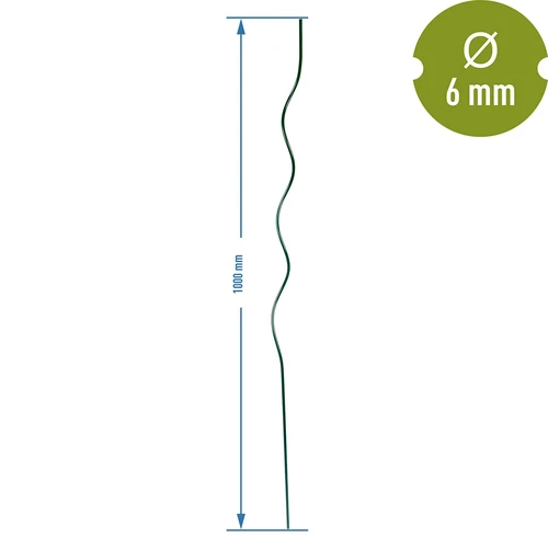 Tyczka stalowa spiralna 1m x 6mm - 2