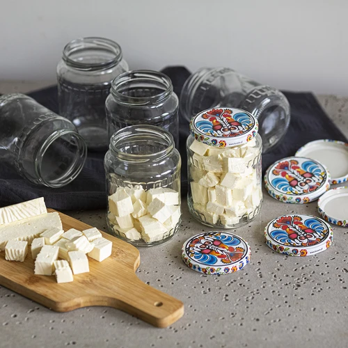 Vasetti TO 720 ml con tappo colorato Ø 82/6 - 6 pezzi - 14