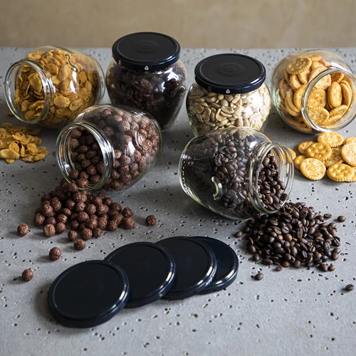 Vasetto Amfora 580 ml (Ø 82) con capsula nera - 6 pezzi - 6