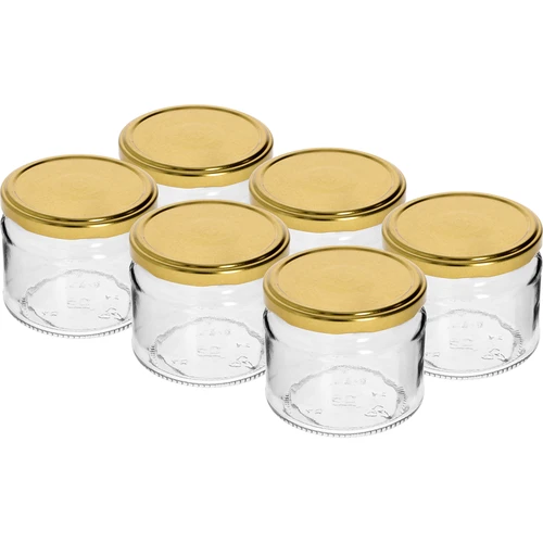 Vasetto basso 330 ml - con capsula dorata fi 82/6, 6 pz.