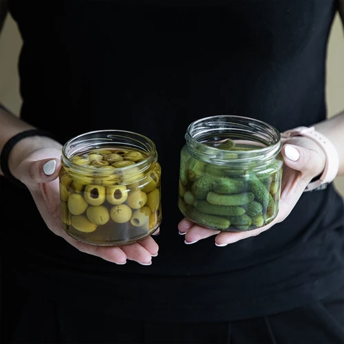 Vasetto basso 330 ml - con tappo nero fi 82/6, 6 pz. - 10