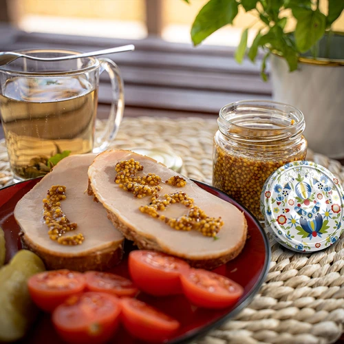 Vasetto da 212 ml con tappi colorati ø 66. - 14