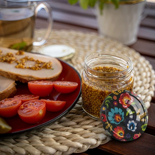 Vasetto da 212 ml con tappi colorati ø 66. - 15