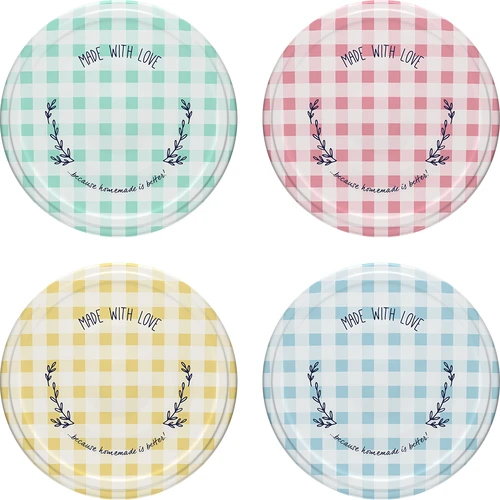 Vasetto da 212 ml con tappi colorati ø 66. - 12