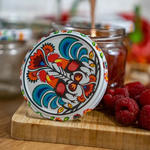 Vasetto TO 370 ml con tappo colorato Ø82/6 - 6 pezzi - 12