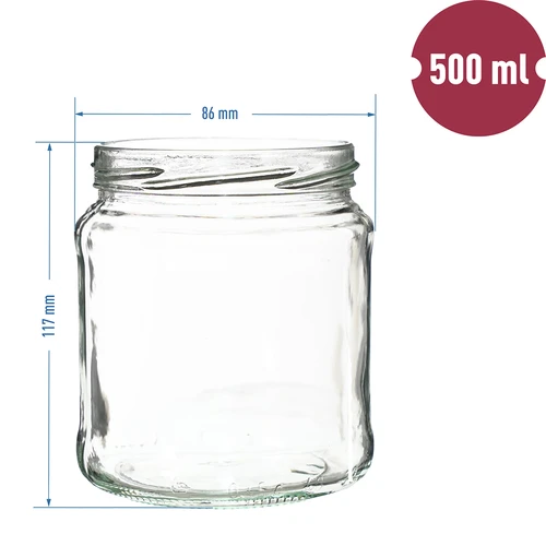 Vasetto TO 500 ml con capsula dorata fi82/6 - 6 pezzi - 6