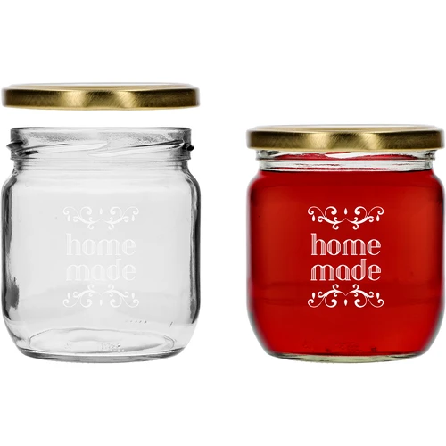 Vasetto twist-off 425 ml con stampa "Home Made" e tappo, 3 pezzi - 4