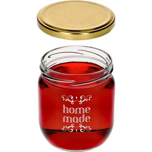 Vasetto twist-off 425 ml con stampa "Home Made" e tappo, 3 pezzi - 5