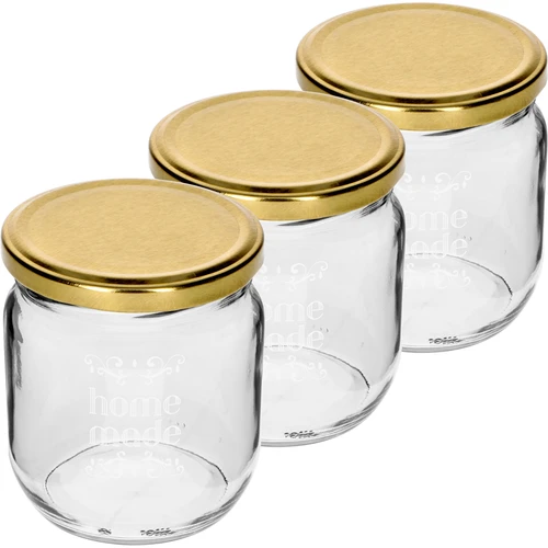 Vasetto twist-off 425 ml con stampa "Home Made" e tappo, 3 pezzi - 2