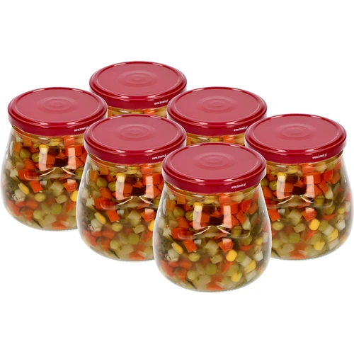 Vasetto twist-off 500ml "Anfora Invertita" con coperchio bordeaux fi 82/6, 6 pezzi - 3