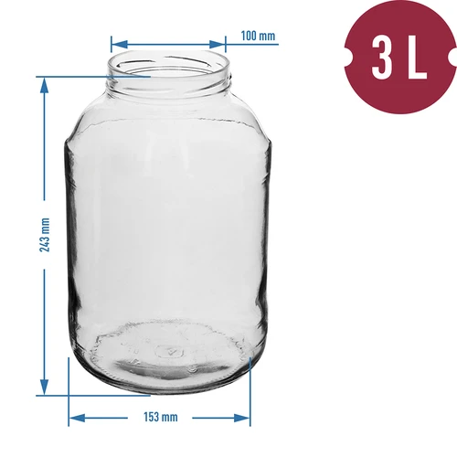 Vaso 3 L - 1 pz, tappo dorato (Ø100) - 2