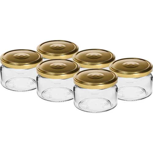 Vaso basso 200ml - con coperchio dorato fi 82/6, 6 pezzi  - 1 