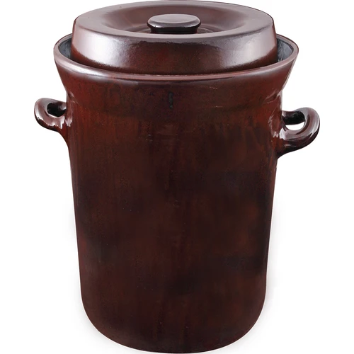 Vaso di terracotta - pentola 15l per fermentazione con guarnizione ad acqua e coperchio  - 1 