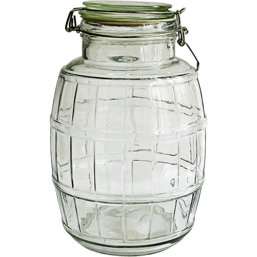 Vaso in vetro 2,1 L a botte con chiusura a clip