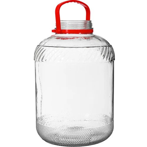 Vaso in vetro da 15 L con coperchio in plastica
