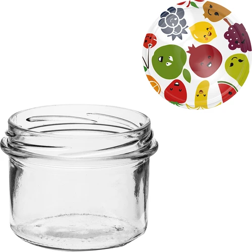 Vaso TO 235 ml con coperchio colorato fi82 - 6 pezzi - 8