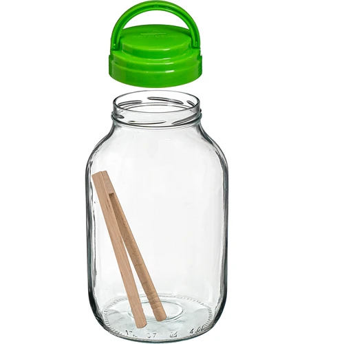 Vaso TO 4 L con coperchio di plastica + pinze fi 100 - 3