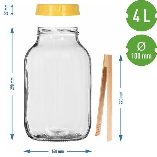 Vaso TO 4 L, pinze e coperchio in plastica Ø 100, con manico - 7