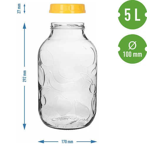 Vaso TO 5 L con coperchio in plastica Ø 100 con manico - 7
