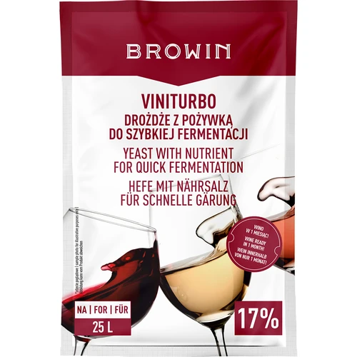 ViniTurbo - lievito enologico per fermentazione rapida, 20 g