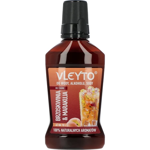 VLEYTO Brzoskwinia & Marakuja – esencja smakowa z naturalnymi aromatami, 250 ml