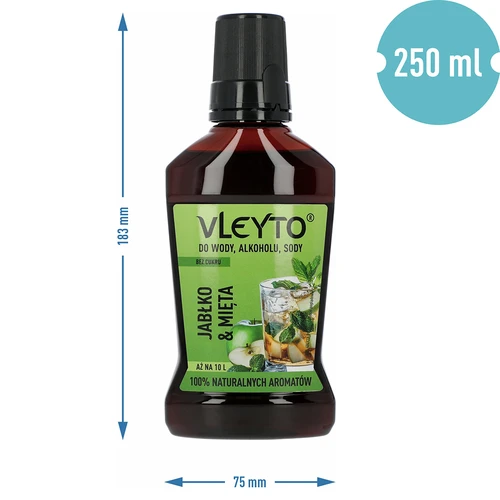 VLEYTO Menta & Mela – essenza aromatica con aromi naturali, 250 ml - 5