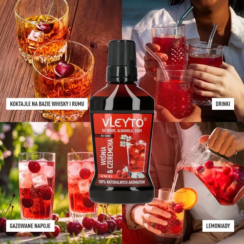 VLEYTO Wiśnia & Czeremcha – esencja smakowa z naturalnymi aromatami, 250 ml - 7