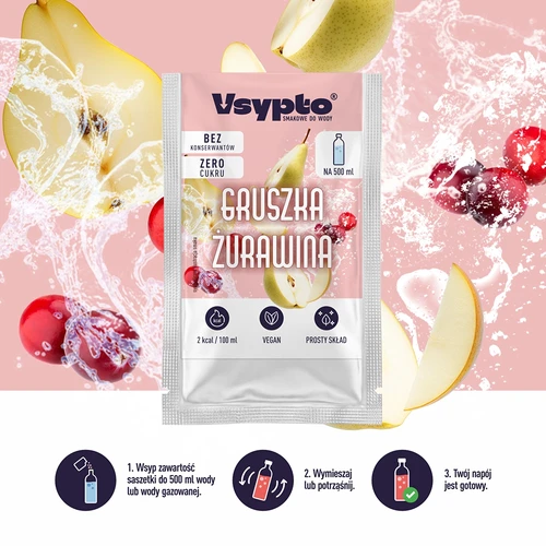 VSYPTO o smaku Gruszka Żurawina, 3g - 5