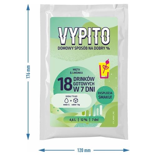 VYPITO 12%, bustina per 18 cocktail – Menta-Lime, 126 g - 4