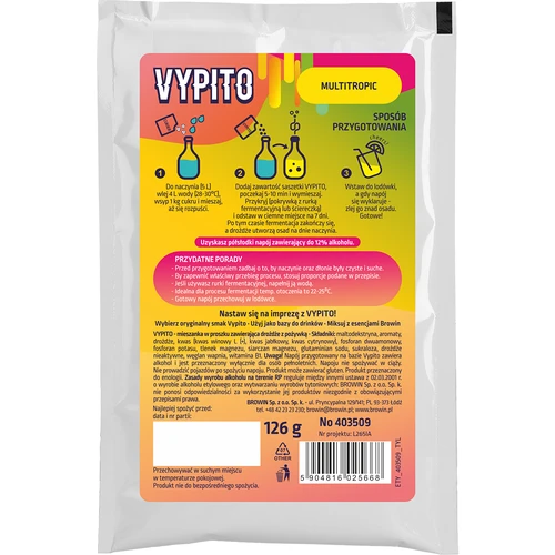 VYPITO 12%, bustina per 18 cocktail – Multitropic, 126 g - 2
