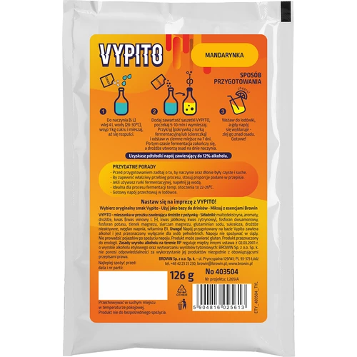 VYPITO 12%, bustina per 18 drink - Mandarino, 126g - 2