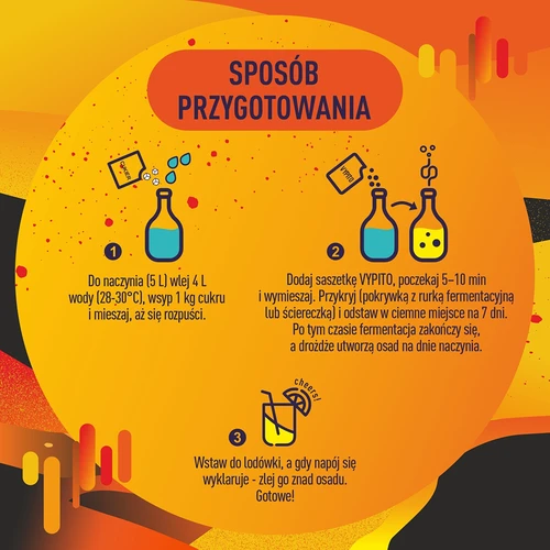 VYPITO 12%, saszetka na 18 drinków - Mandarynka, 126g - 5